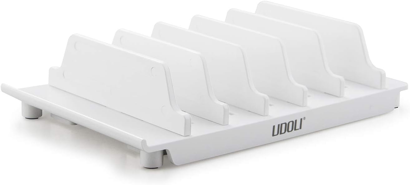 Adjustable Universal Multi Device Organizer Dock Stand Holder, Tablet Cell Phone Desktop Stand for iPhone Samsung Galaxy Google Nexus Kindle (Black)- No Charging Port