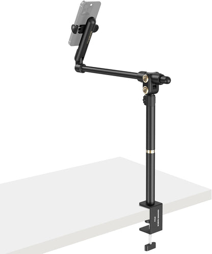 NEEWER Basics Cell Phone Stand for Desk, Adjustable Phone Holder Clamp with Weighted Metal Base, Office Table Phone Mount Compatible with iPhone 16 15 Pro Max Plus Samsung for Video Recording, ST006
