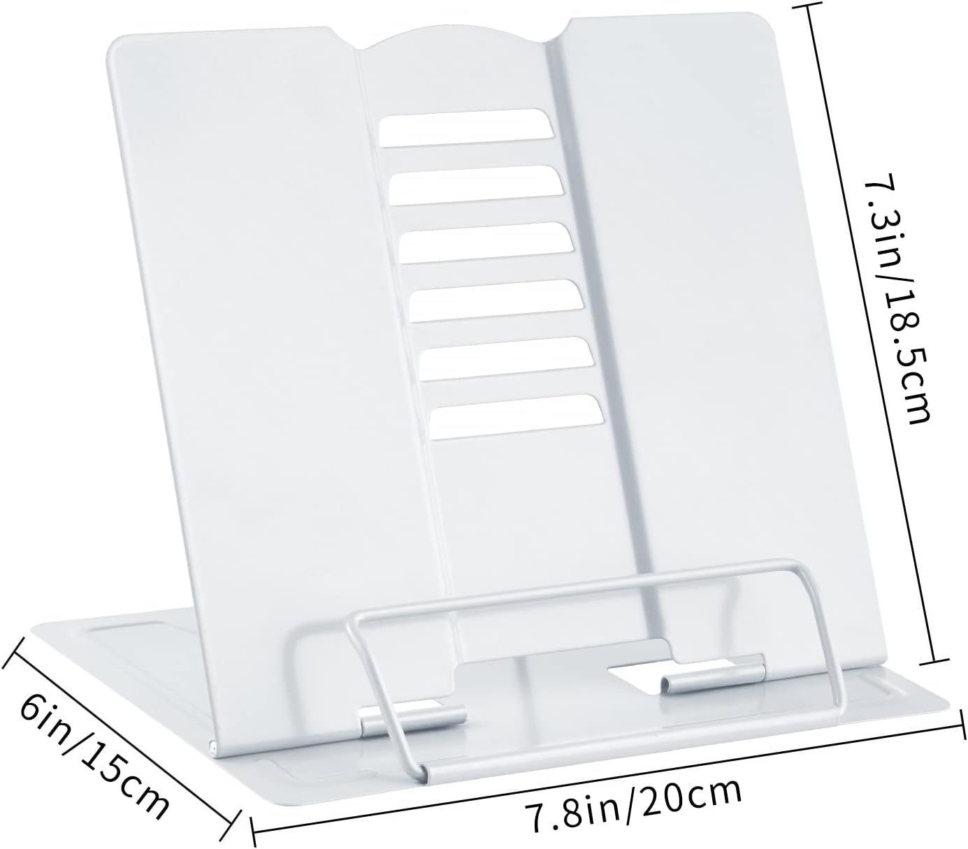 MSDADA Desk Book Stand Metal Reading Rest Book Holder Adjustable Cookbook Documents Holder for Recipes Textbooks Tablet Music Books, Mom Gifts, Gifts for Grandma Mom Mothers Day(Light Purple)