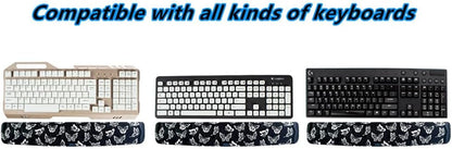 BRILA Keyboard Wrist Rest Support Cushion Pad for Computer, Laptop, Office Work, PC Gaming - Memory Foam Gel with Massage Holes Design - Non-Slip Easy Typing Wrist Pain Relief (Black Keyboard Pad)