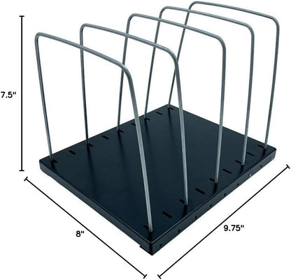 Huron Steel Wire Adjustable Vertical 8-Slot Desk File BinderOrganizer Storage