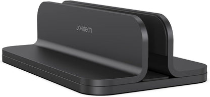 JOKItech Aluminum Laptop Vertical Stand Organizer, Sturdy Laptop Computer Holder Desktop Stand Compatible with new Retina Apple MacBook Pro/Air/Neo, Mac mini & iPad Pro - Black