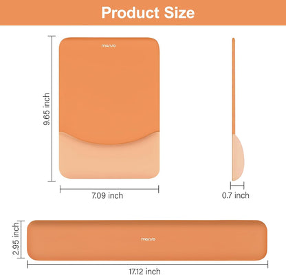 MOSISO Wrist Rest Support for Mouse Pad&Keyboard Set, Rectangular Ergonomic Mousepad Non-Slip Base Home/Office Pain Relief&Easy Typing Pad with Neoprene Cloth&Raised Silicone Lining, Green