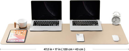 Cork Desk Mat - Dual-Sided Desk Pad for Office and Home - Desk Organization and Accessories - Ideal for Large Mouse Pad and Desk Mats on Top of Desks(Dark Green,90cmx 43cm)