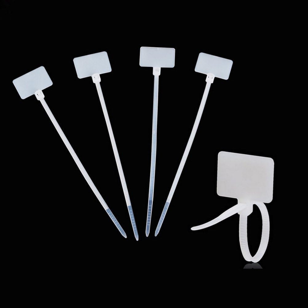 100 Pcs Write on Tags Wire Zip Ties Cable Mark Tags Nylon Power Marking Label (100pcs)
