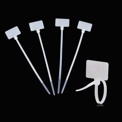 100 Pcs Write on Tags Wire Zip Ties Cable Mark Tags Nylon Power Marking Label (100pcs)