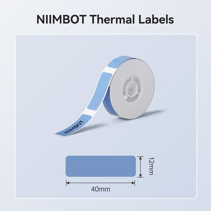 NIIMBOT White Cable Labels Maker Tape for D11/D110/D101 Label Maker, 0.49'' x 4.29''(12.5mm x 109mm), Thermal Label Tape for Home Office Labeling Tape Replacement