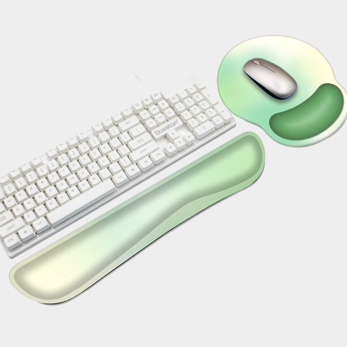 Ergonomic Keyboard Mouse Pad Wrist Rest Support Set for Laptop/Computer/Desktop,Memory Foam Hand Rest Wrist Cushion for Gaming/Office,Lightweight Comfortable & Pain Relief (Flowers)