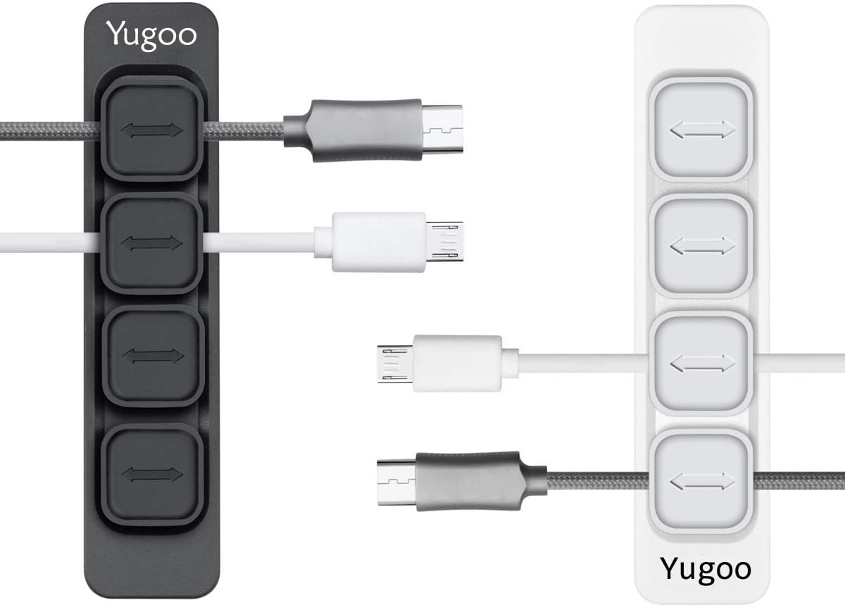 Magnetic Cable Organizer, Magnetic Cable Clips, Cable Holder Clips Organizer, Desktop Cord Management for All Wires (2 Pack, White)