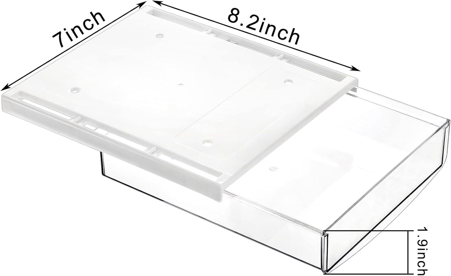 SOUJOY 3 Pack Under Desk Drawer, Self-Adhesive Slide Out Organizer Tray, Plastic Stick On Table Hidden Attachable Drawer Tray for Office Home School Kitchen