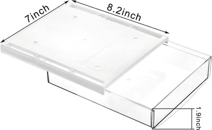 SOUJOY 3 Pack Under Desk Drawer, Self-Adhesive Slide Out Organizer Tray, Plastic Stick On Table Hidden Attachable Drawer Tray for Office Home School Kitchen