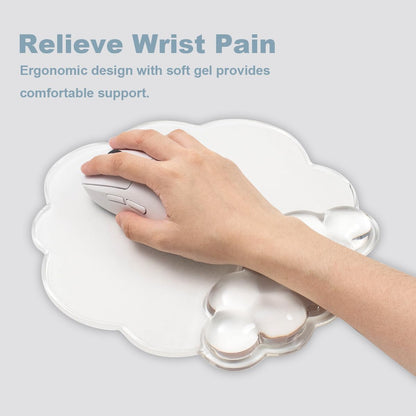 Gel Wrist Rest and Cloud Mouse Pad Support for Keyboard and Mouse - Ergonomic Pink Keyboard Wrist Pad Set for Typing Pain Relief/Computer/Laptop/Gaming/Home/Office (Cloud Shape, Gradient Blue Pink)
