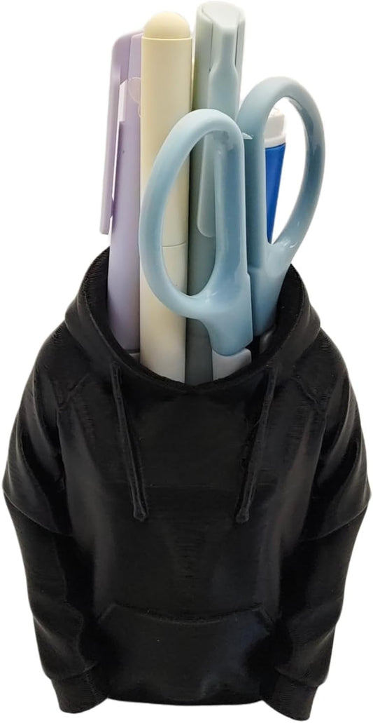 TIME&TRAVE Unique Sweatshirt Pen Holder for Desk, Creative Pencil Holder Desk Organizers, Office Supplies Decorations Idea Gift for Men Women Kids(Yellow)