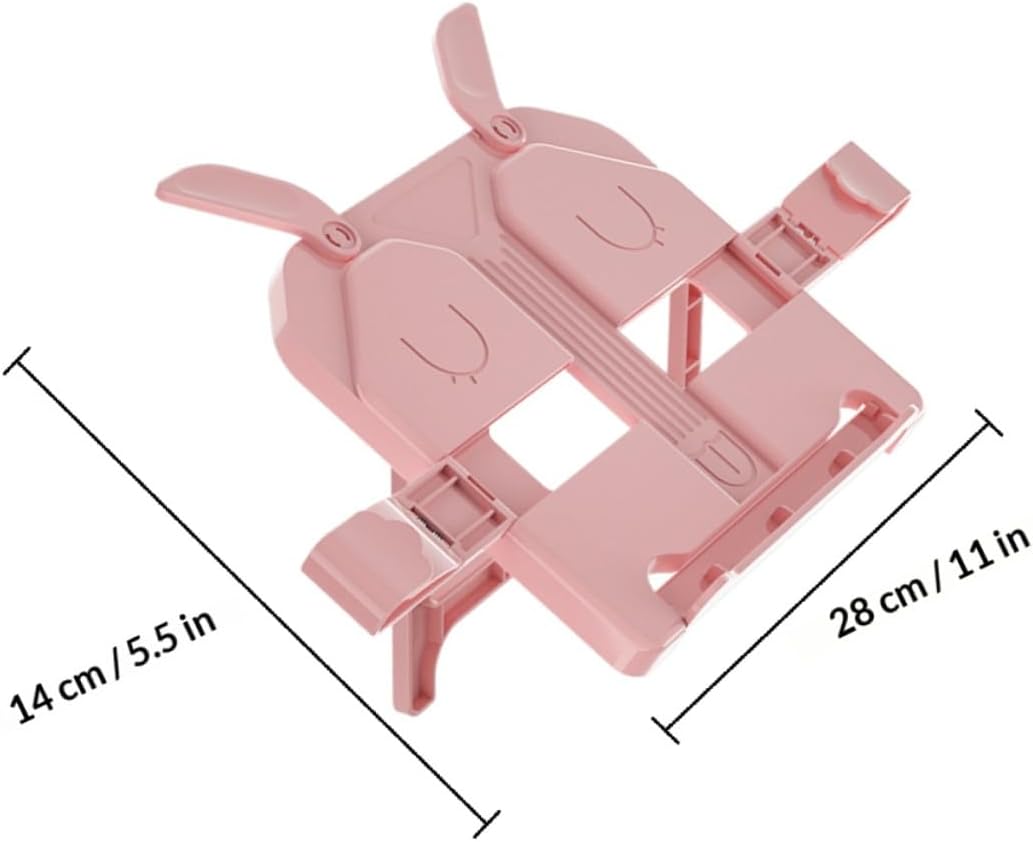 VILLCASE Multi-Functional Reading Stand and Tablet Holder, Portable Pink Book Stand with Document Holder for Students and Office Desk Use