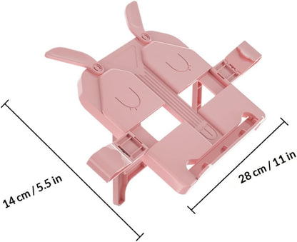 VILLCASE Multi-Functional Reading Stand and Tablet Holder, Portable Pink Book Stand with Document Holder for Students and Office Desk Use