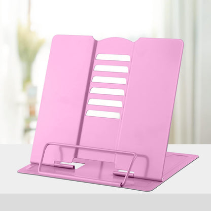 Honagu Metal Desk Book Holder, Hands Free Adjustable Cookbook & Document Holder, Portable Bookstand for Music Books, Textbooks, Recipes, Tablets & iPads (Purple)