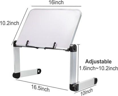 Book Stand Laptop Stand Adjustable Book Holder Tray with Page Paper Clips Ergonomic Multi Heights Angles Adjustable Cooking Bookstands for Textbook Recipe Magazine Laptop Tablet Portable