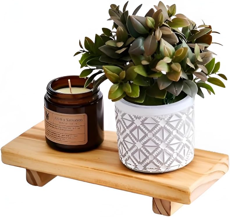 Wood Risers for Desk Organizer, Tray For Bathroom, Riser for kitchen counter, Wood Stand For Kitchen Counter, Perfume Organizer Plant Stand (Natural, 9 x 4 Inches)