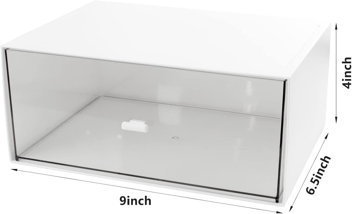 Desk Organizer with Drawers Stackable Storage Drawers, Plastic Compact Desk Storage Box Great for Office School Home Small Space- 1drawers (White)