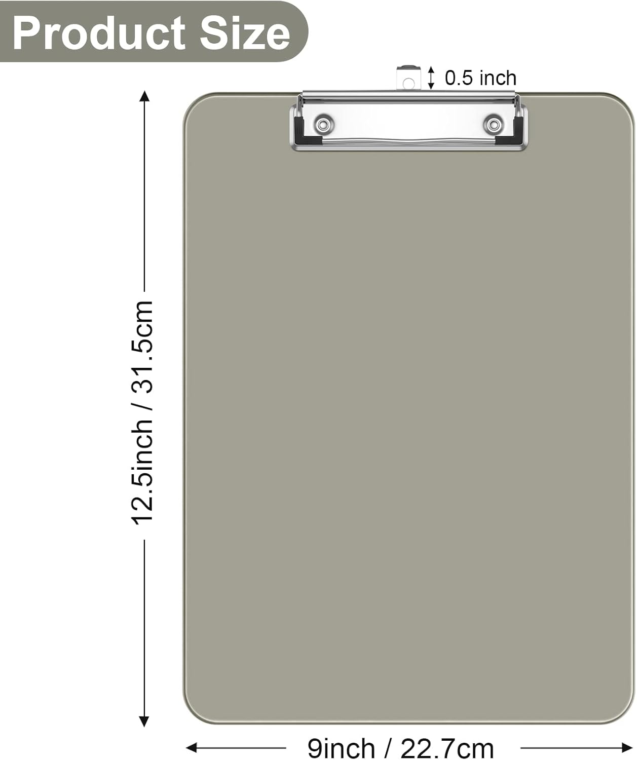 Rimilak 8.5 x 11 Plastic Clipboards Set of 2, Low Profile Metal Clip, Translucent Board, 12.5 x 9 in Letter Size, Office Supply, Back to School, Purple