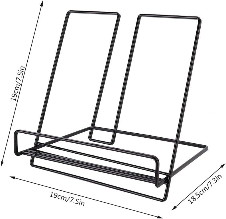 Cookbook Stand, Metal Reading Cookbook Holder Iron Recipe Book Holder Magazine Reading Rack for Home, Kitchen Desk Book Stand Desk Book Stand(Black)