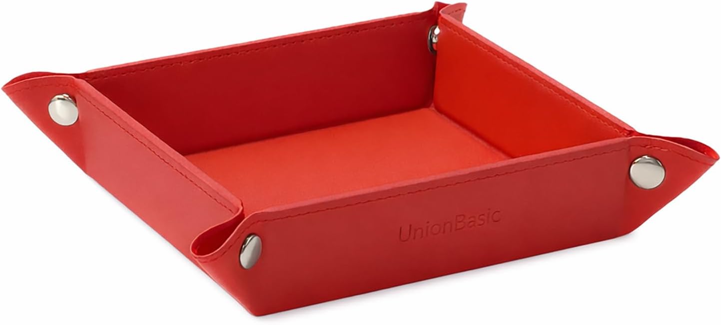 UnionBasic Medium Valet Tray, Jewelry Tray for Rings Watches Earrings, Entryway Catchall Caddy for Coins Keys Change, Nightstand Bedside Valet Holder, Trays for Electronic Gadgets, Candy Pink Plus - Colors A