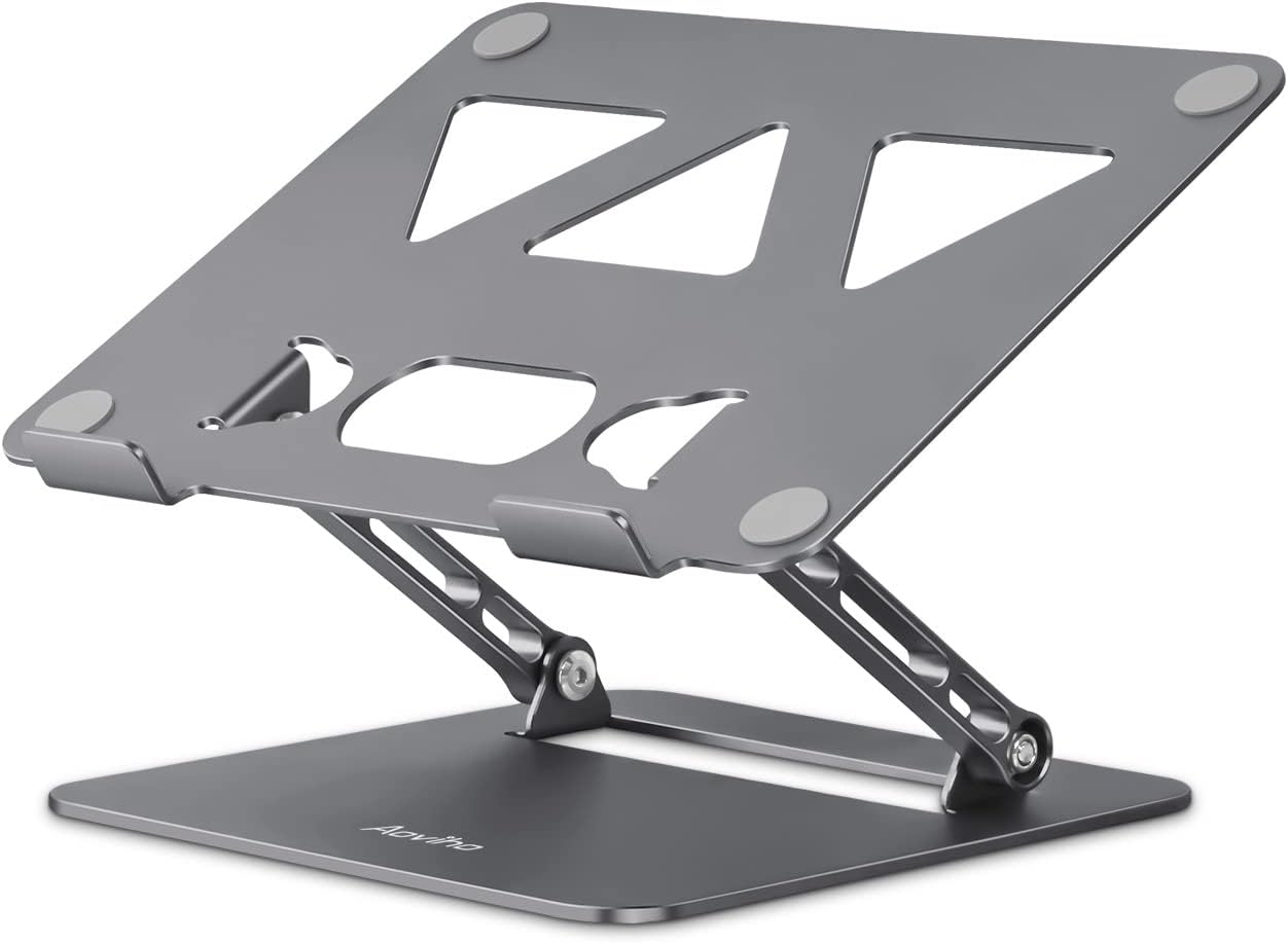 Aoviho Adjustable Laptop Stand for Desk,Portable Laptop Stand Holder and Riser,Foldable Aluminum Notebook Computer Stands for MacBook Air Pro HP Lenovo Dell Samsung Chromebook, 10-15.6 inch, Purple