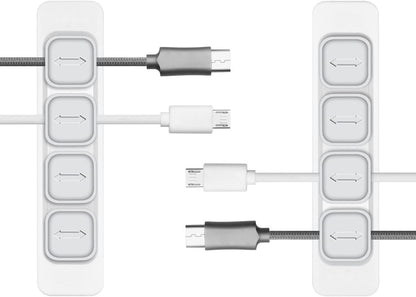 Magnetic Cable Organizer, Magnetic Cable Clips, Cable Holder Clips Organizer, Desktop Cord Management for All Wires (2 Pack, White)