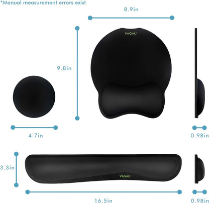 Comfy Mee Premium Memory Foam Keyboard and Mouse Wrist Rest Pads Set- for Comfortable Typing &Wrist Pain Relief (Pack of 2)