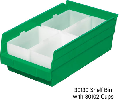 Akro-Mils 30130 Plastic Shelf Bins, Heavy Duty Storage Bins for Garage, Closet, and Drawer Organization, 12" x 6-1/2" x 4", Red, 12-Pack