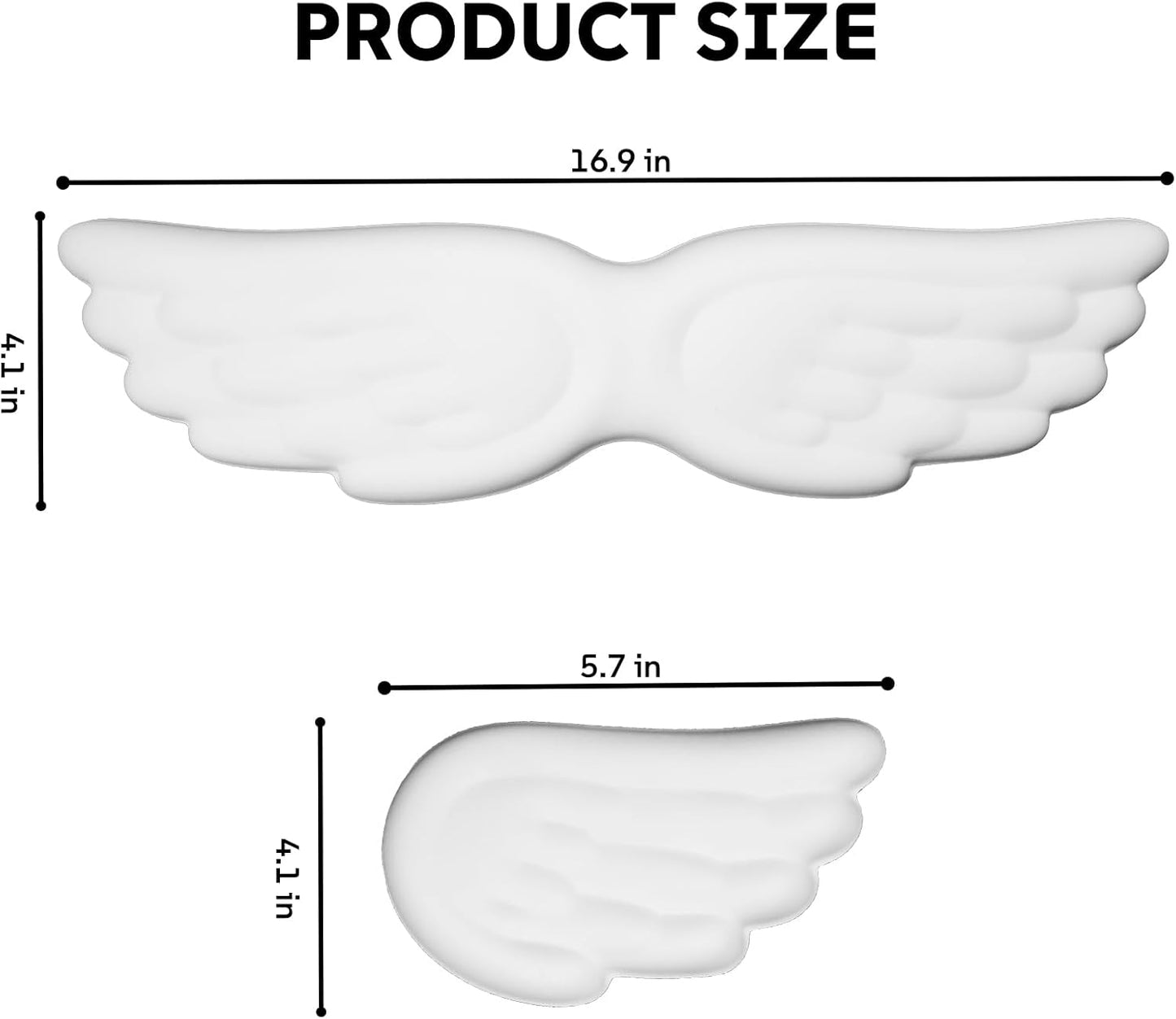 White Angel Wings Ergonomic Memory Foam Wrist Rest Computer Keyboard and Mouse Set Cute Gaming Keyboard Wrist Support pad PU Leather Surface Non-Slip and Waterproof Includes a Cleaning Brush