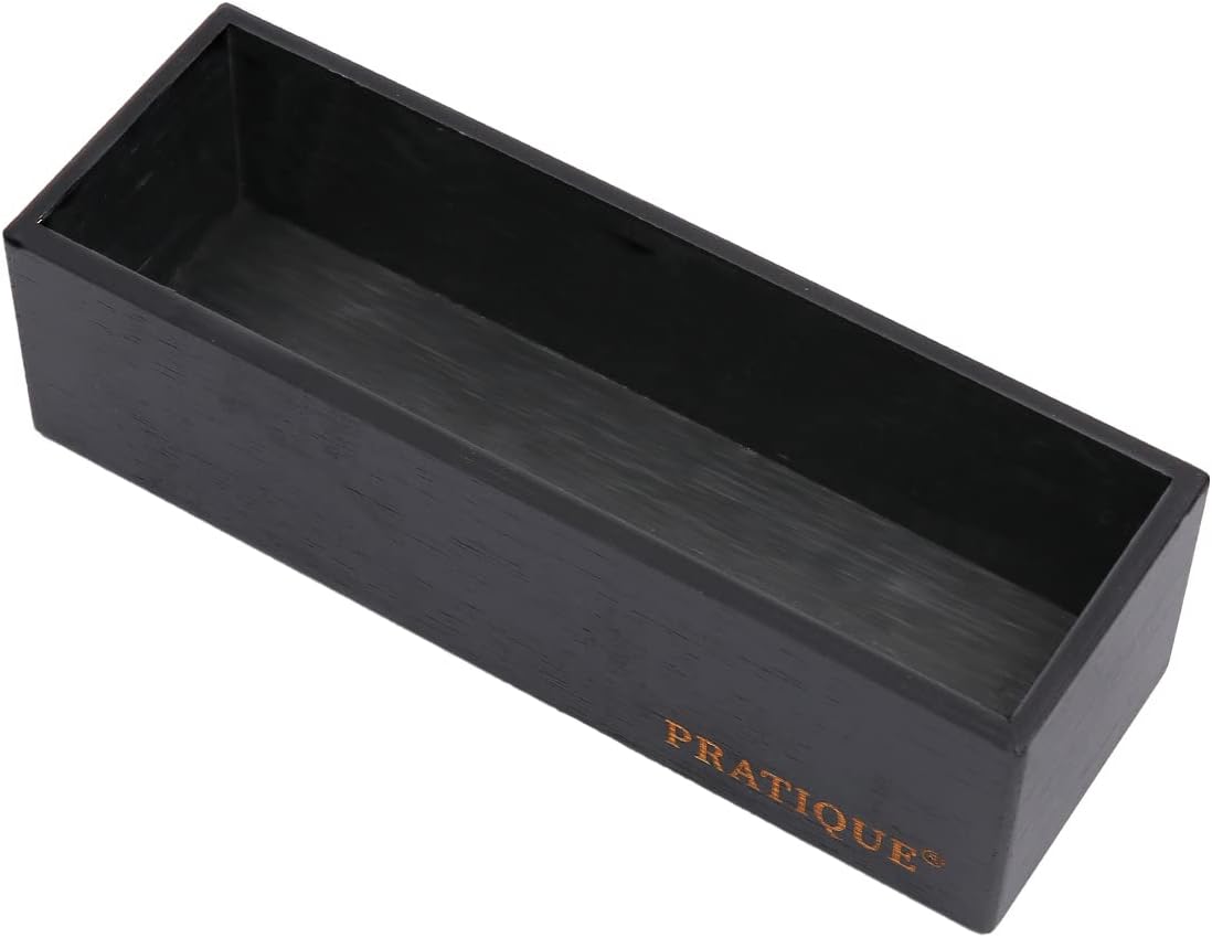 PRATIQUE Bamboo Drawer Organizer - Kitchen Utensil Organizer Silverware Tray Cutlery Holder，Office Desk Supplies and Accessories (8.9x5.9x2.6 inch)