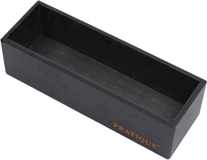 PRATIQUE Bamboo Drawer Organizer - Kitchen Utensil Organizer Silverware Tray Cutlery Holder，Office Desk Supplies and Accessories (8.9x5.9x2.6 inch)