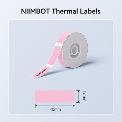 NIIMBOT White Cable Labels Maker Tape for D11/D110/D101 Label Maker, 0.49'' x 4.29''(12.5mm x 109mm), Thermal Label Tape for Home Office Labeling Tape Replacement