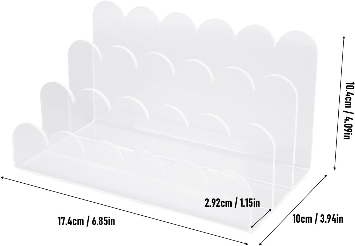 Generic Mail Organizer for Desk, 3 Compartment Acrylic Desktop File Sorter, Multifunctional Document Storage Clear Letter Tray Holder for Home Office Bills Envelopes Papers