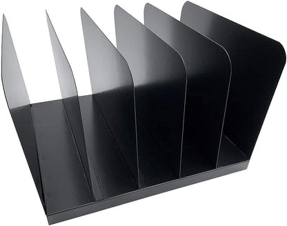 Huron Desktop File Binder Organizer Storage Vertical 8 Slot, Black Commercial Grade Steel