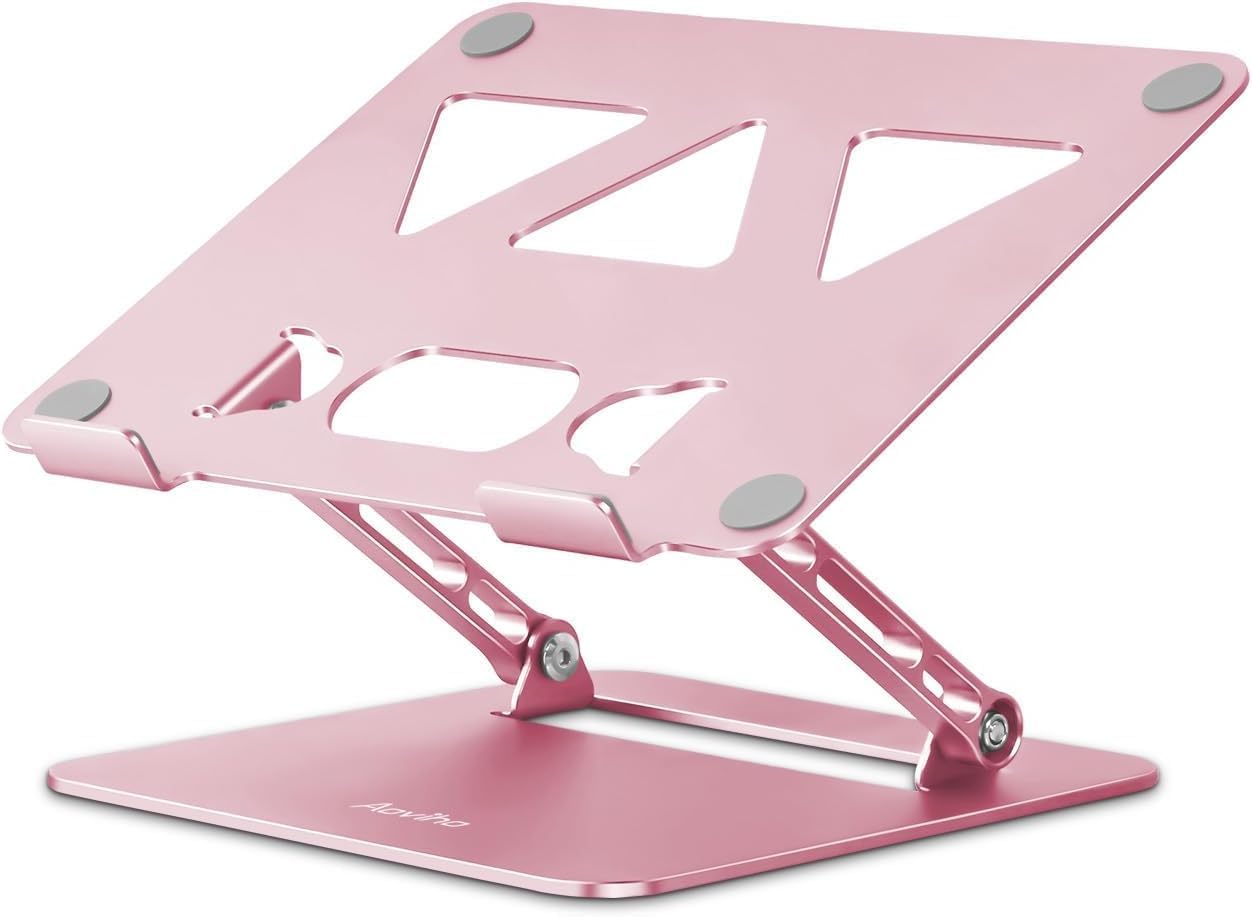Aoviho Adjustable Laptop Stand for Desk,Portable Laptop Stand Holder and Riser,Foldable Aluminum Notebook Computer Stands for MacBook Air Pro HP Lenovo Dell Samsung Chromebook, 10-15.6 inch, Purple