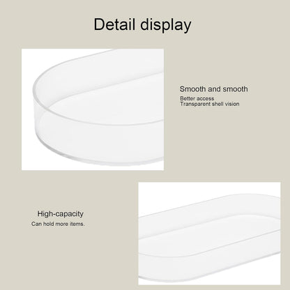 2 Pack Plastic Drawer Organizer,Bathroom Tray for Counter,Clear Acrylic Storage Containers for Vanity, Bathroom, Kitchen Drawers,Oval