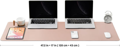 Cork Desk Mat - Dual-Sided Desk Pad for Office and Home - Desk Organization and Accessories - Ideal for Large Mouse Pad and Desk Mats on Top of Desks(Dark Green,90cmx 43cm)