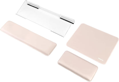 MOSISO Computer Keyboard Stand&Wrist Rest Support for Keyboard and Mouse, Large Rectangular Ergonomic Wrist Rest Mouse Pad Set, Pain Relief Easy Typing Non-Slip Cushion Pad for Home/Office, Apricot