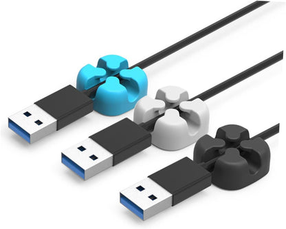 Homoyoyo 5pcs Silicone Cable Holder Clips Desktop Wire Organizer for Usb Charging Cables and Earphones Compact Grey Design
