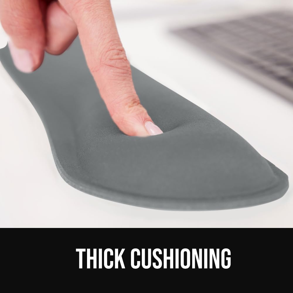 GORILLA GRIP Silky Memory Foam Wrist Rest for Computer Keyboard, Mouse, Ergonomic Design for Typing Pain Relief, Desk Pads Support Hand and Arm, Mousepad Rests, Stain Resistant, 2 Piece Pad, Black