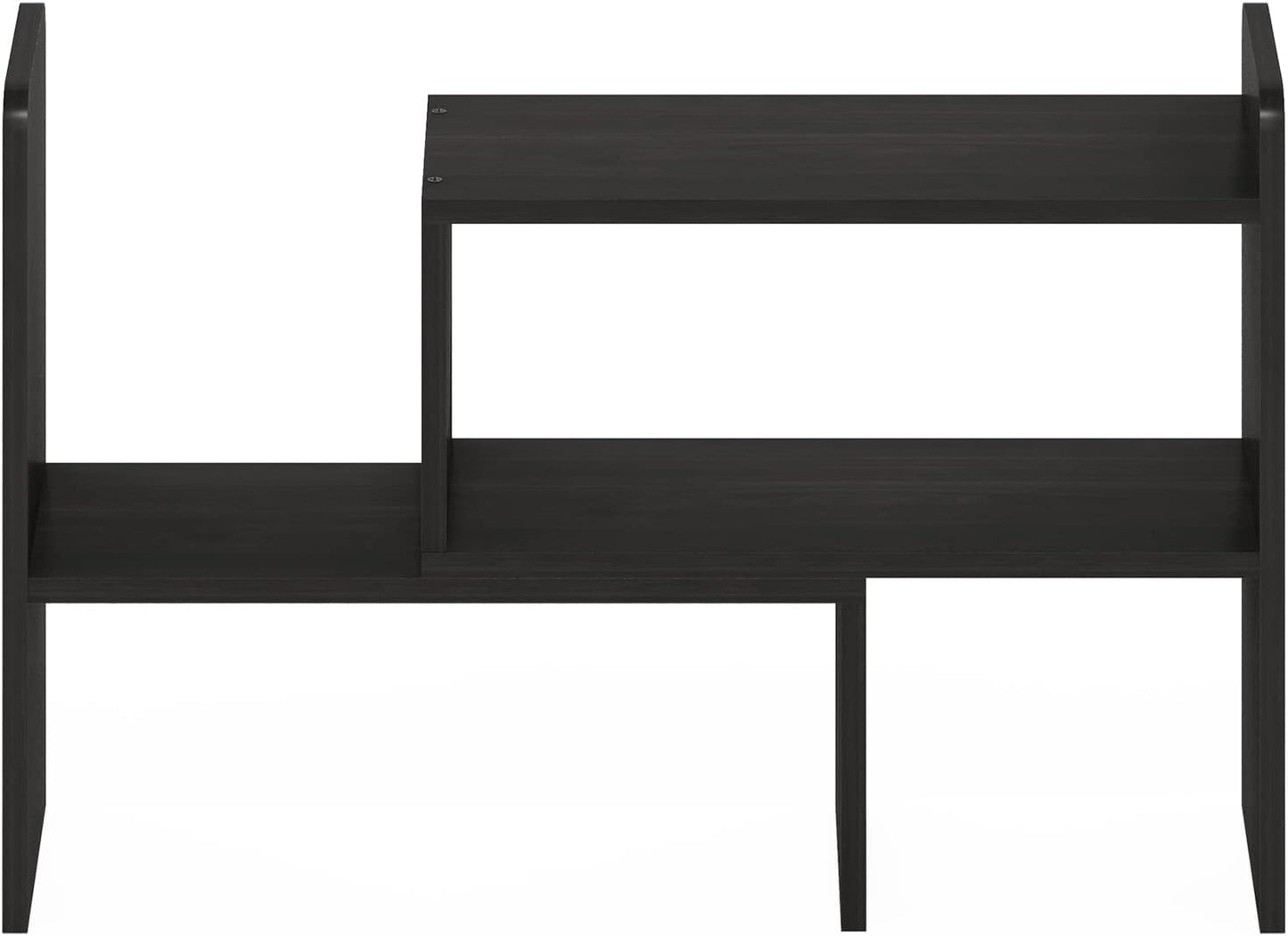 Furinno Classic Desk Organizers and Accessories, 2-Tier Monitor Riser, Office Organization, Desk Top Book Shelf, for Office Supplies, Office Desk Accessories, Dark Espresso
