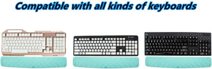 BRILA Keyboard Wrist Rest Support Cushion Pad for Computer, Laptop, Office Work, PC Gaming - Memory Foam Gel with Massage Holes Design - Non-Slip Easy Typing Wrist Pain Relief (Black Keyboard Pad)
