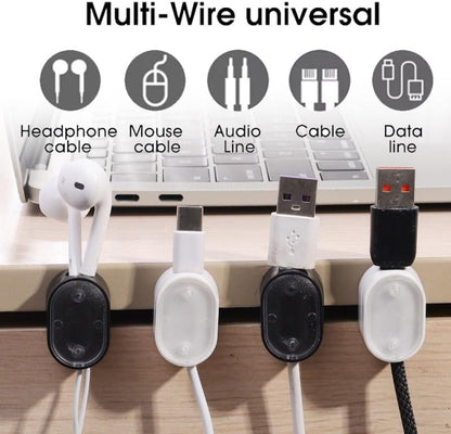 Portable Magnetic Cable Clips Self Adhesive Power Cord Organizer Home Office Car Cables Organizers,3 * 2 * 1.5cm (White-3PCS)