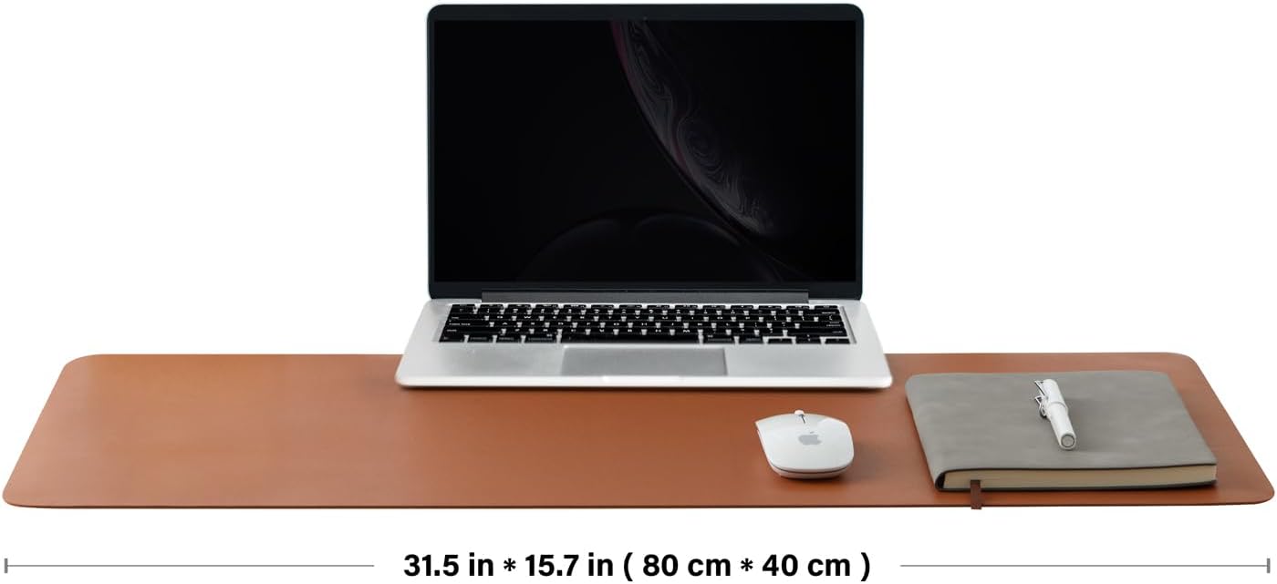 Cork Desk Mat - Dual-Sided Desk Pad for Office and Home - Desk Organization and Accessories - Ideal for Large Mouse Pad and Desk Mats on Top of Desks(Dark Green,90cmx 43cm)