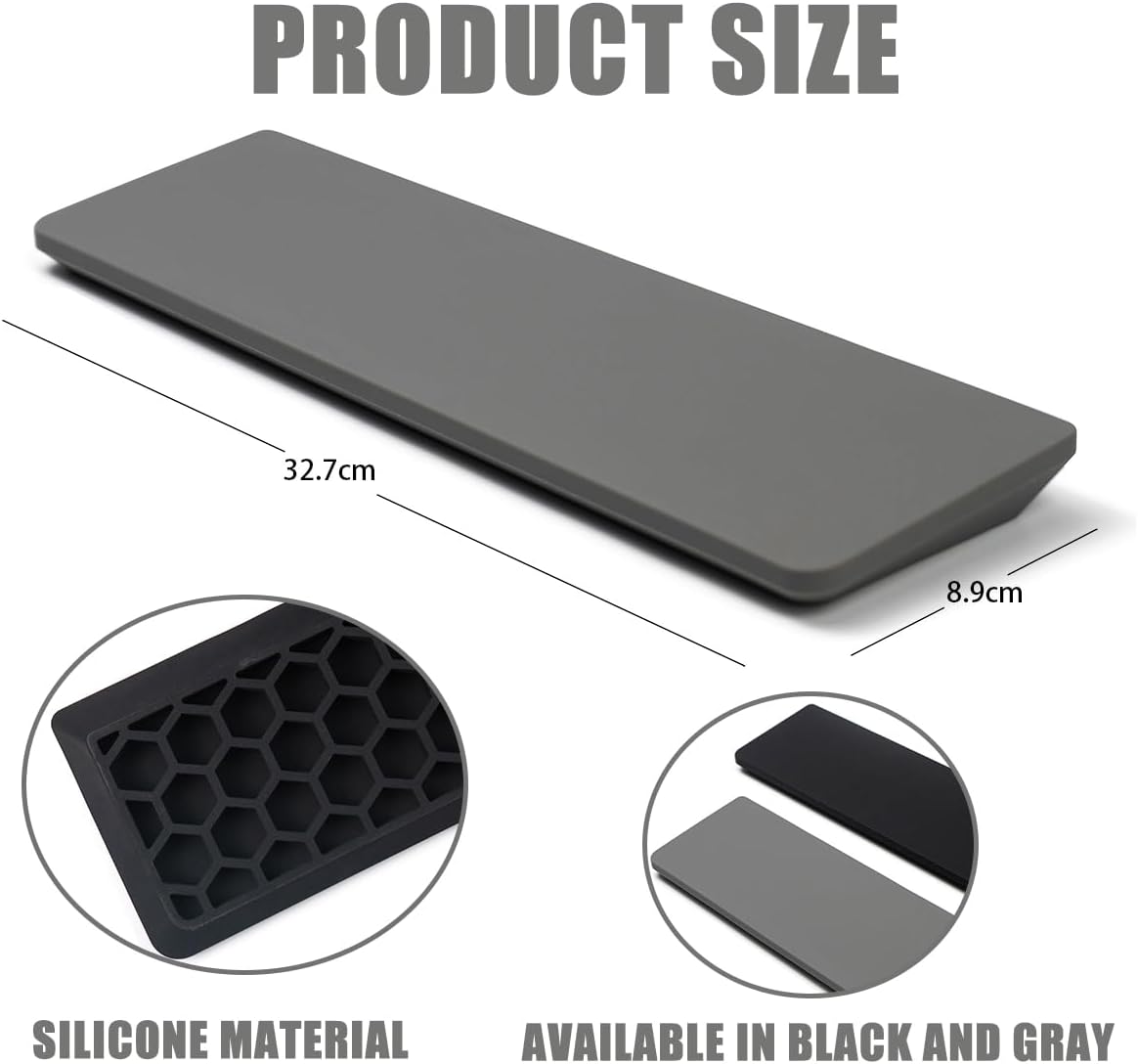 Ergonomic 75% Keyboard Wrist Rest-12.8" Silicone Non-Slip Keyboard Hand Rest, Relief of Hand Pain(White)