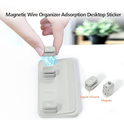 Cord Organizer Cable Management Magnetic SHEEAST Multipurpose Cable Holder Desktop Cable Keeper Desk Organization, 5 Clips for USB C Cables, Micro Cables, Sticks to Wood Marble Metal Glass, Gray