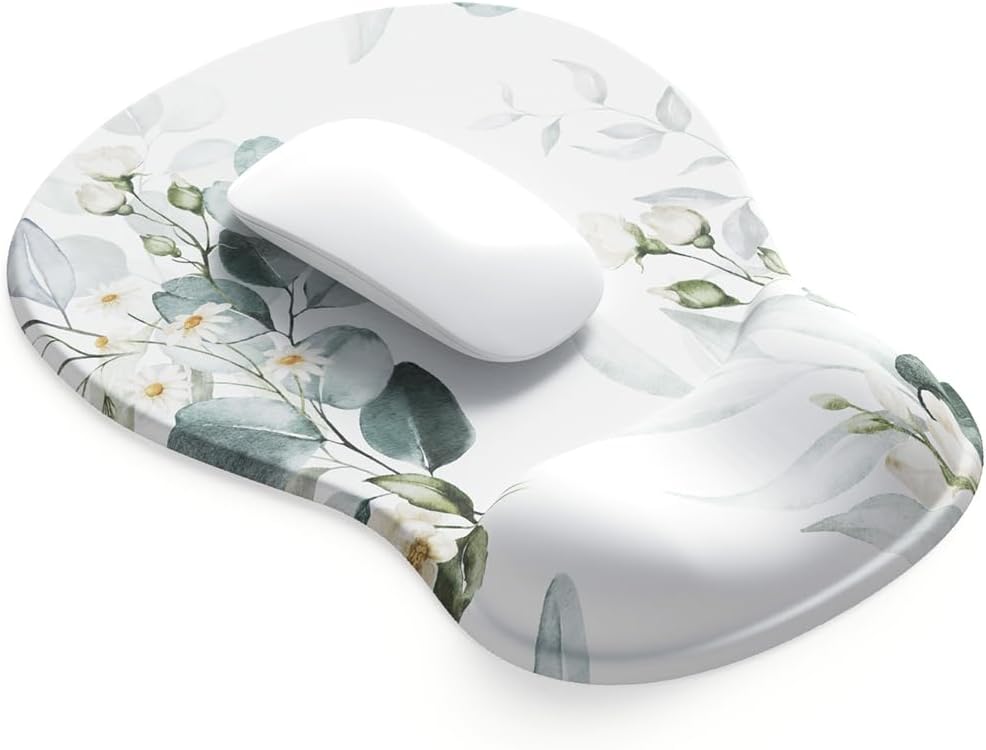 ErgoComfort Gel Wrist Rest Mouse Pad-Ergonomic Office Mousepad with Wrist Support-Non-Slip, Design Desk Accessories Mat for Home&Game Decor (09MochaSand Set)