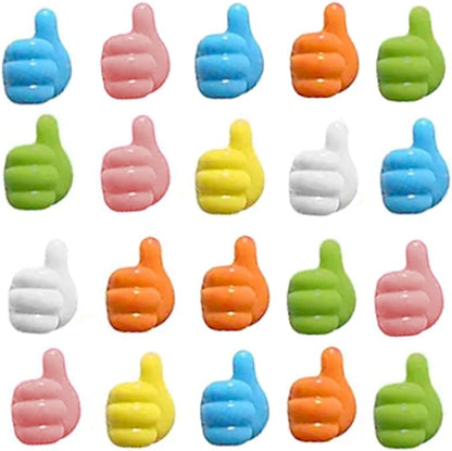 20Pcs Cable Clips, Fun Cord Holders, Silicone Thumb Wall Hooks, Cord Organizer for Desk Wall Car Nightstand, Cord Clips, Wire Holders, Phone USB Charger Cable Management, Key Hanger